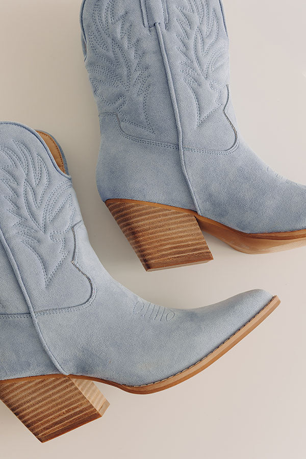 The Nicole Faux Suede Cowboy Boots Image - 5