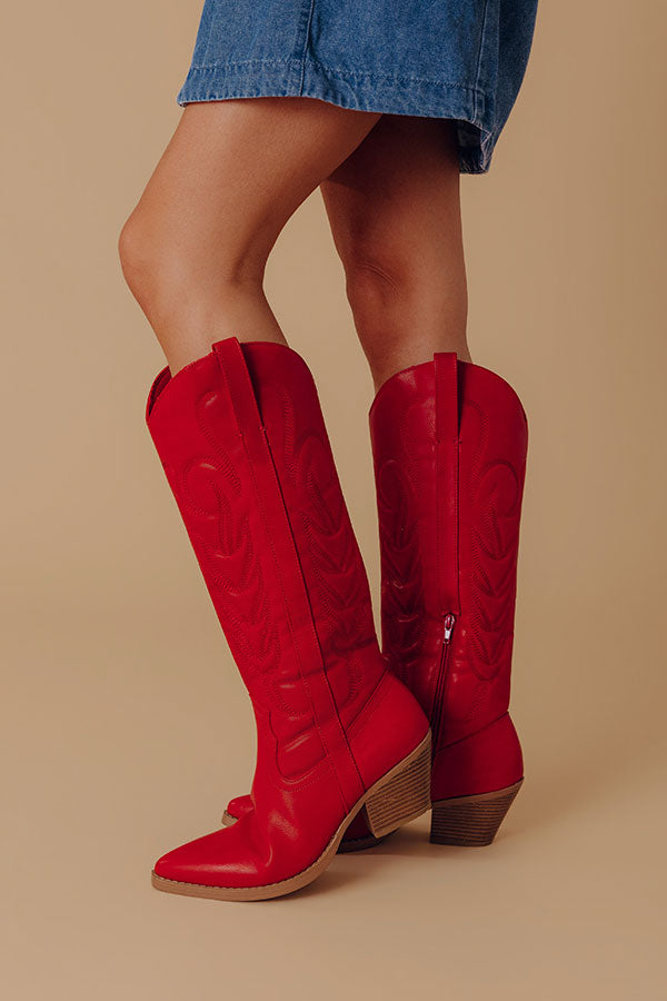 The Dixie Faux Leather Cowboy Boot Image - 1