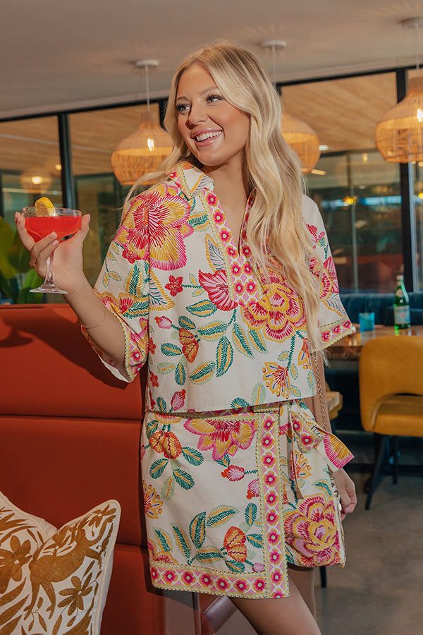 Santorini Brunch Floral Top Image - 1