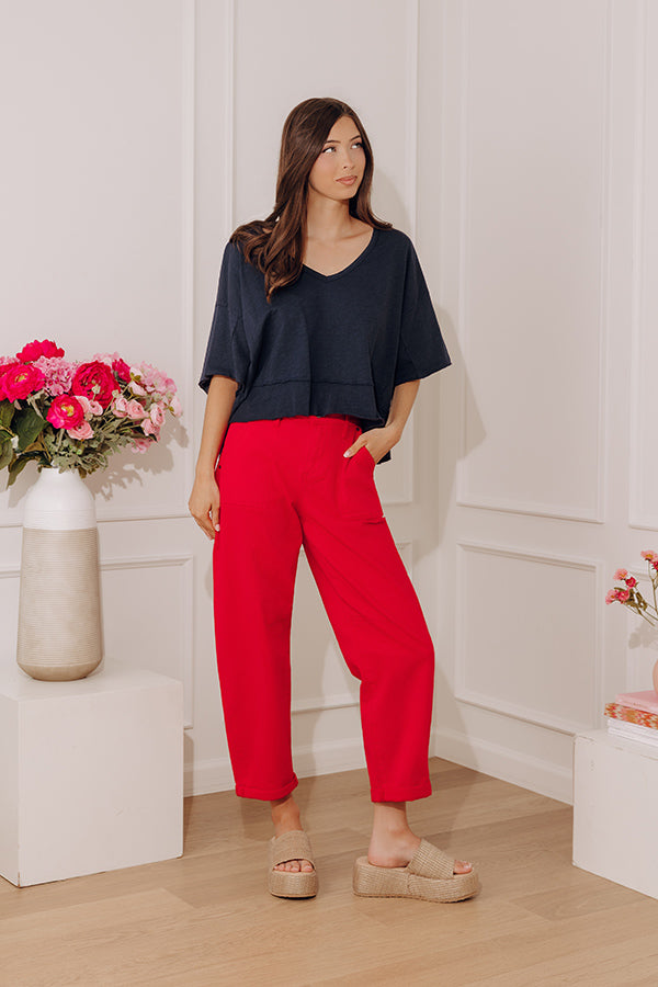 RISEN Carolina High Waist Barrel Leg Ankle Jean