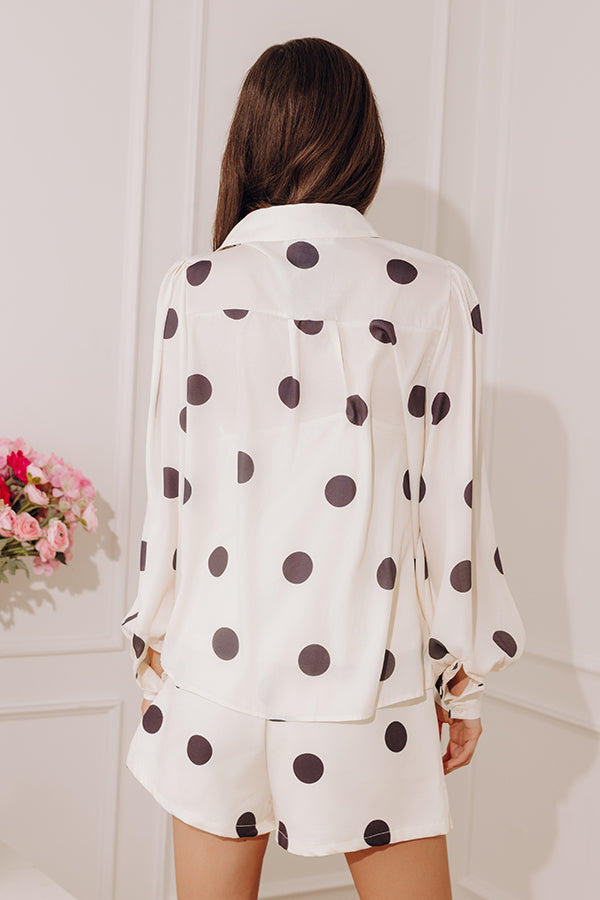 Darling Dots Button Up Top in Cream Image - 2