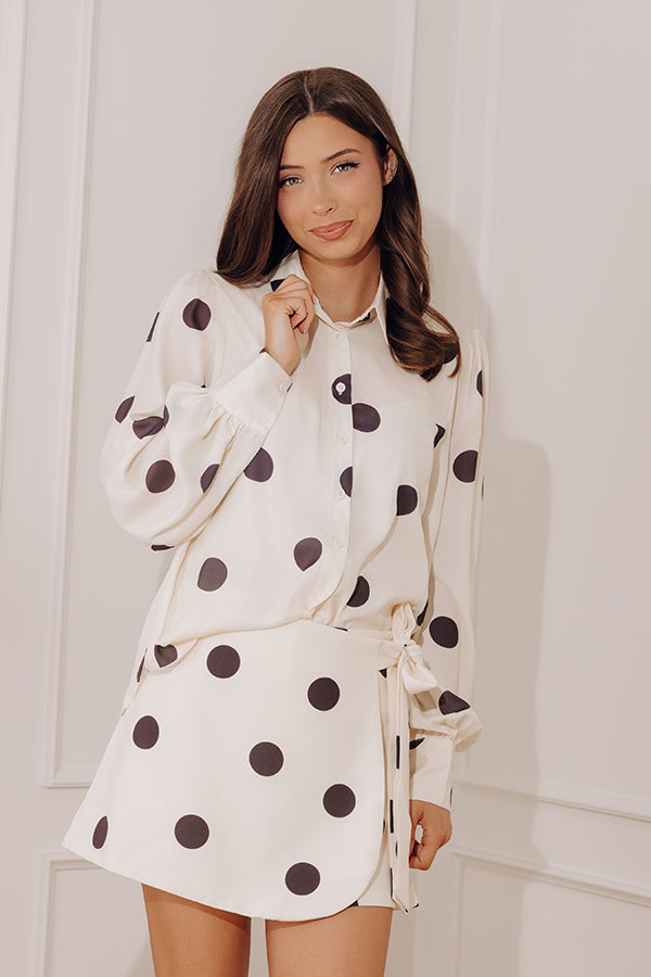 Darling Dots Button Up Top in Cream Image - 4
