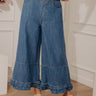 The Virginia Midrise Wide Leg Ruffle Jean Image - 1