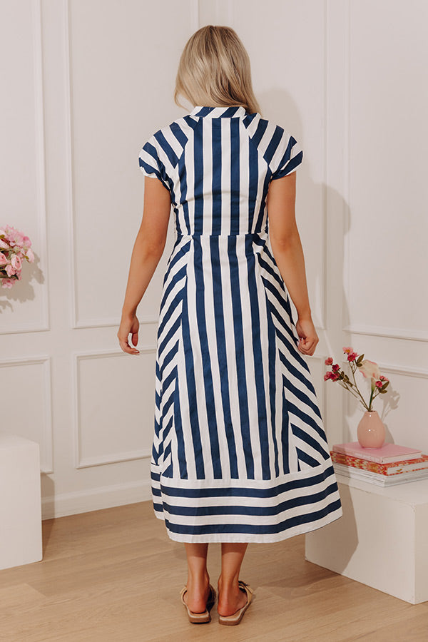 Harbor Muse Stripe Midi Dress Image - 5