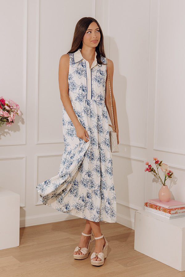 Coastal Society Floral Midi Dress Image - 1