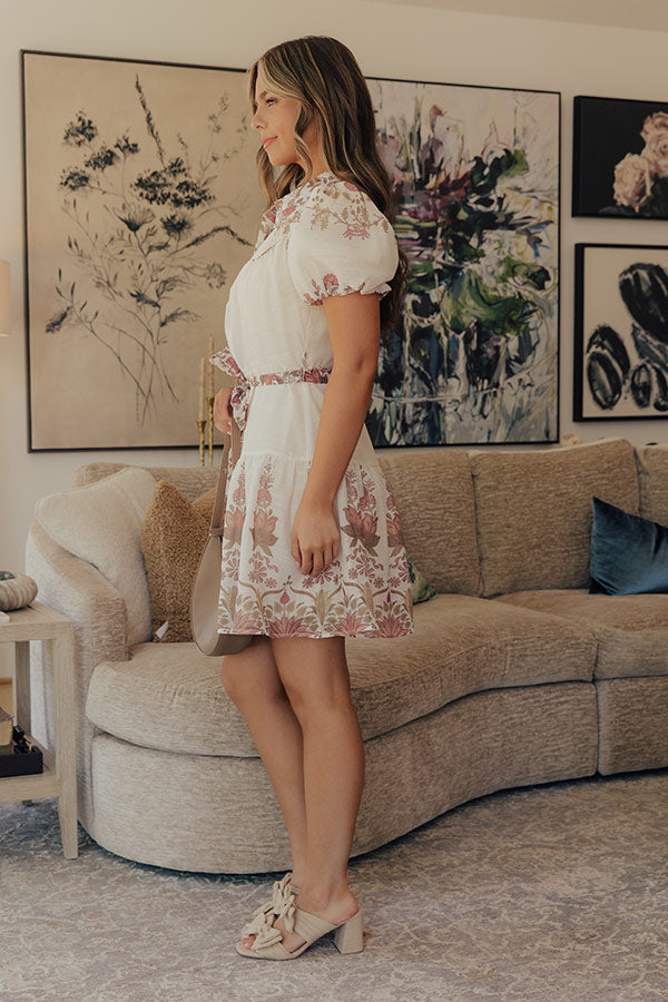 Petal Kiss Floral Button Down Mini Dress Image - 3
