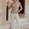 Classy Moment Ruched Top in Taupe Image - 1