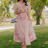 Whispering Petals Button Down Midi Dress in Pink Image - 1