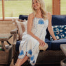 Seashell Bliss Embroidered Linen-Blend Midi Dress Image - 1