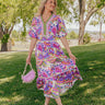 Santorini Coast Floral Tiered Midi Dress Image - 1