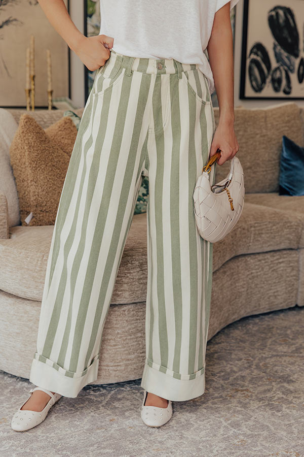The Camille Midrise Barrel Leg Stripe Jean Image - 2