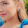Country Club Chic Hoop Earrings in Navy Image - 1