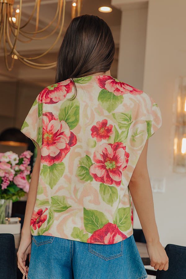 Floral Reverie Knit Sweater Top Image - 3