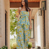 Santorini Sky High Waist Floral Wide Leg Pants Image - 1