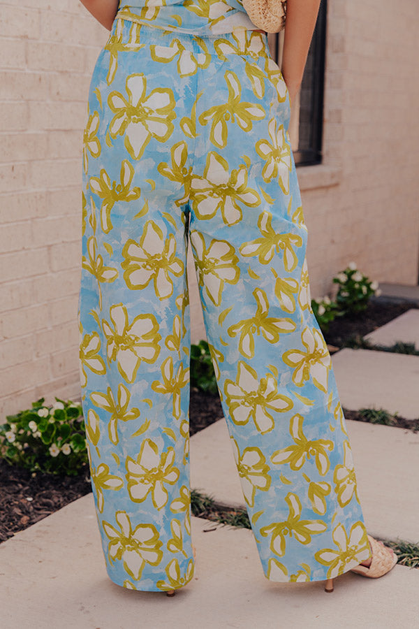 Santorini Sky High Waist Floral Wide Leg Pants Image - 4