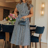 Resort Plans Linen-Blend Stripe Midi Dress Image - 1