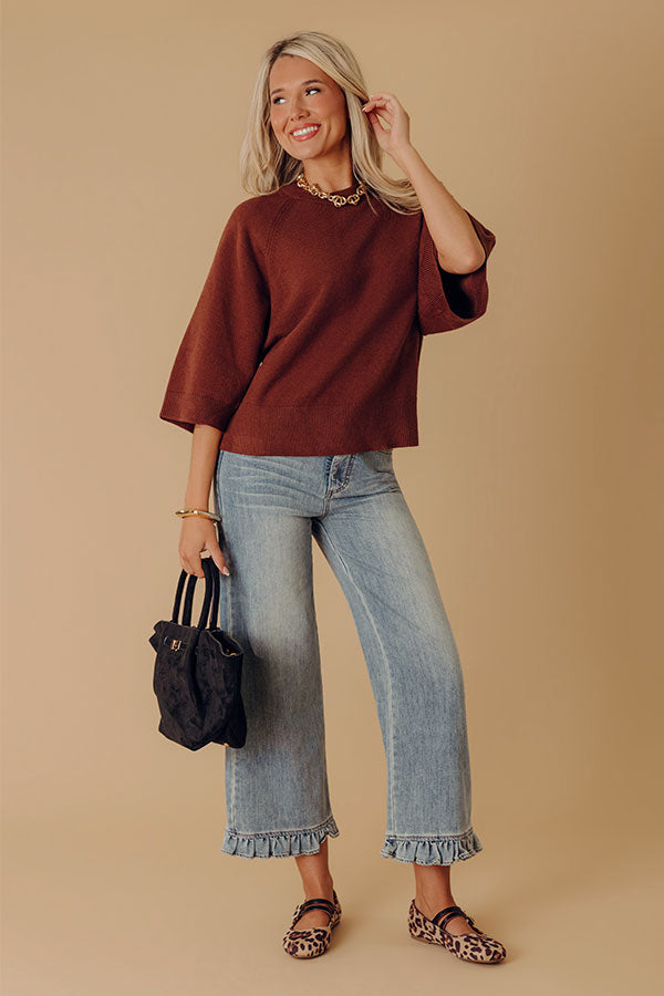 The Cornelia Midrise Ruffle Straight Leg Jean