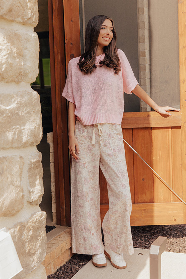 The Emmylou Midrise Floral Wide Leg Jeans