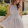 Hamptons Weekend Smocked Plaid Mini Dress Image - 1