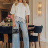 Casual Party Asymmetrical Lace Trim Top Image - 1