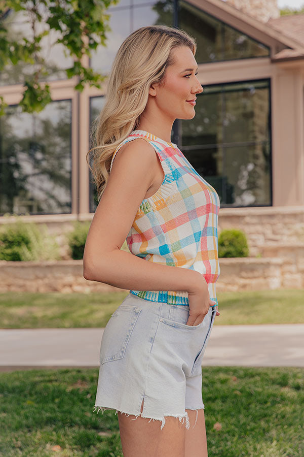 The Gracie Knit Gingham Top Image - 2