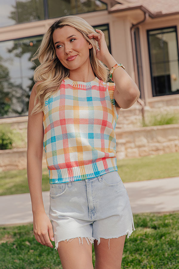 The Gracie Knit Gingham Top Image - 1