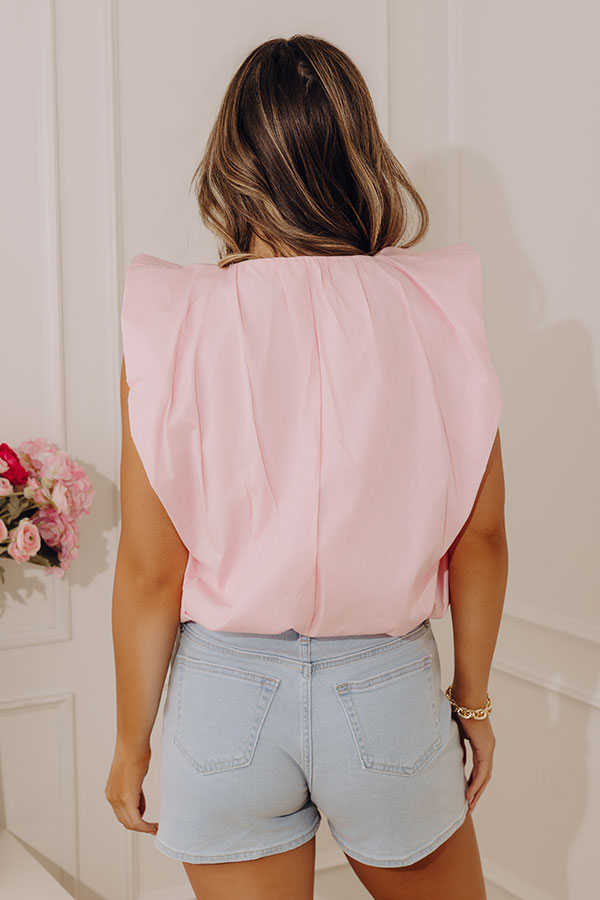 Brunch Date Chic Bubble Hem Top in Pink Image - 3