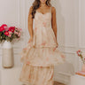 Champagne Garden Floral Tiered Maxi Dress Image - 1