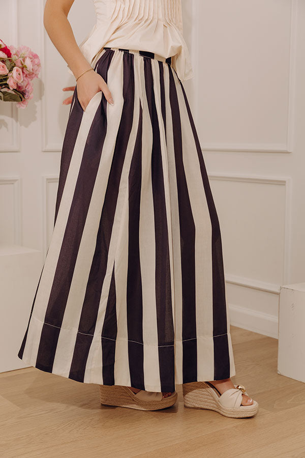 Boathouse Classic High Waist Stripe Maxi Skirt Image - 4