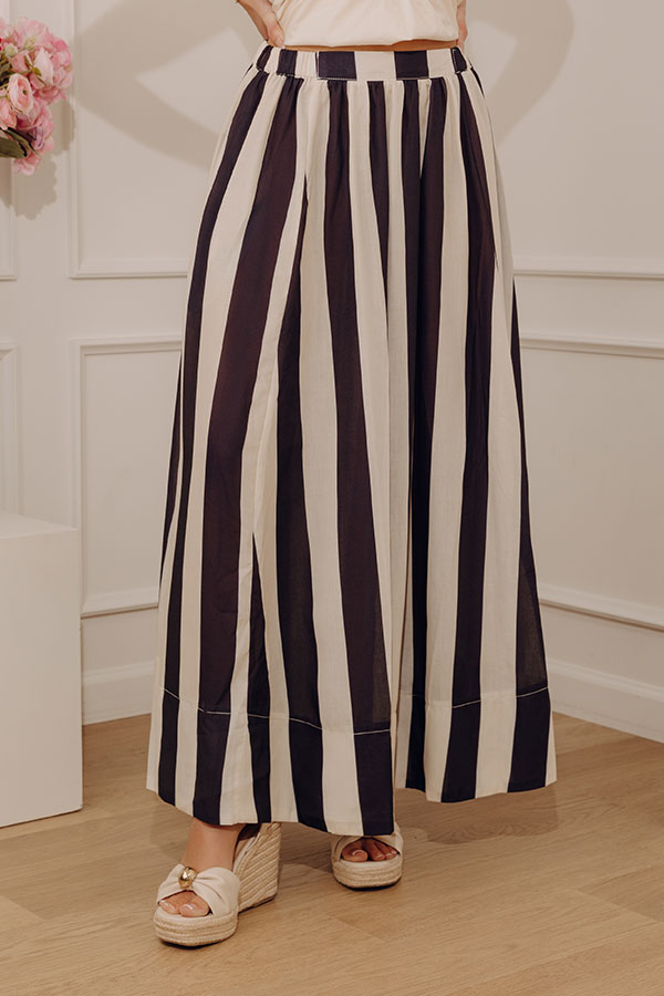 Boathouse Classic High Waist Stripe Maxi Skirt Image - 3
