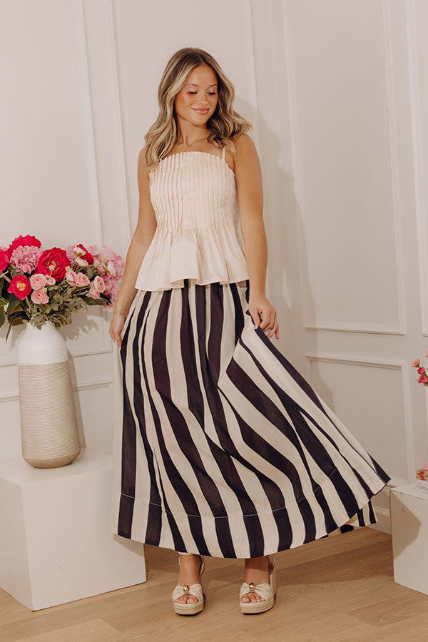 Boathouse Classic High Waist Stripe Maxi Skirt