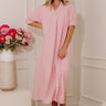 French Picnic Gingham Midi Dress in Pink Image - 1