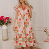Mimosas Please Floral Stripe Midi Dress Image - 1