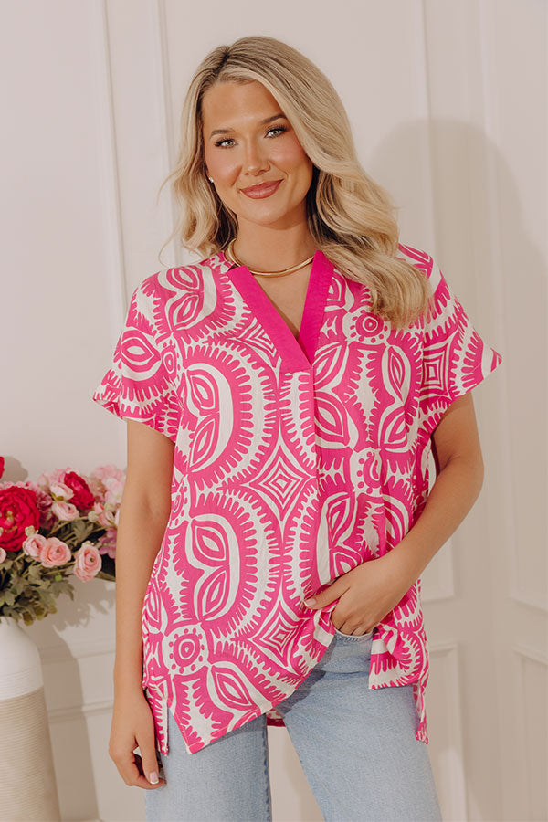 Bungalow Bliss Oversized Top in Pink Image - 1