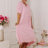 French Picnic Gingham Midi Dress in Pink Curves Image - 1
