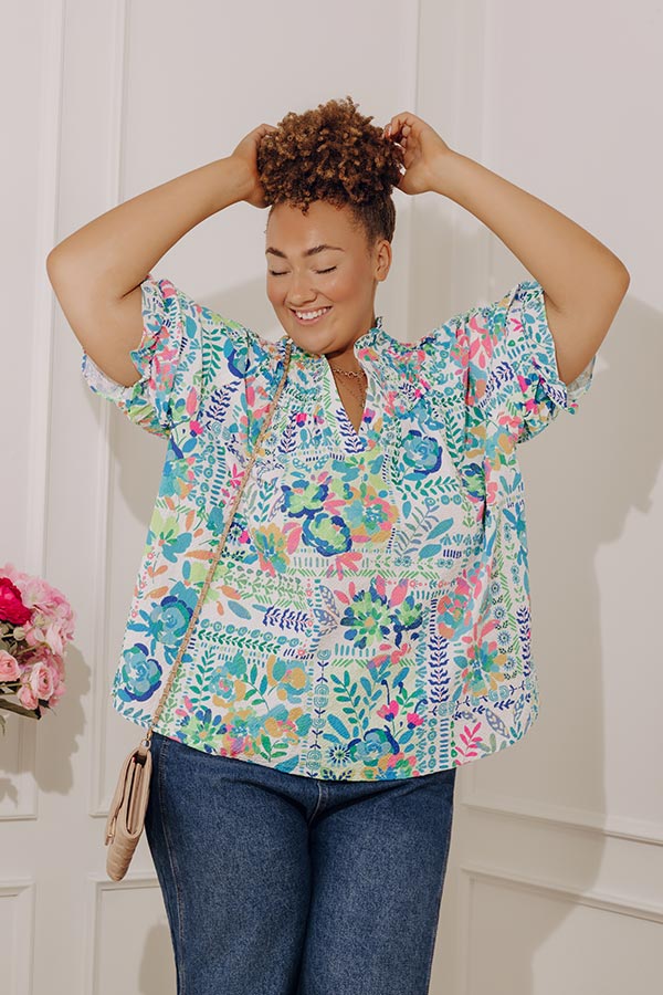 Capri Garden Floral Top Curves Image - 1