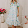 Watercolor Blooms Tiered Midi Dress Image - 1
