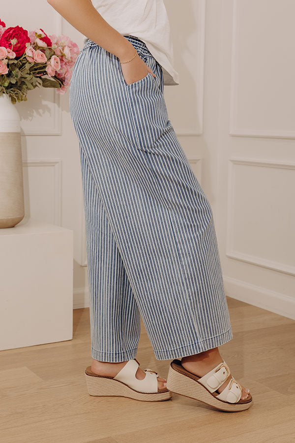 The Clementine Midrise Wide Leg Stripe Jeans Image - 3