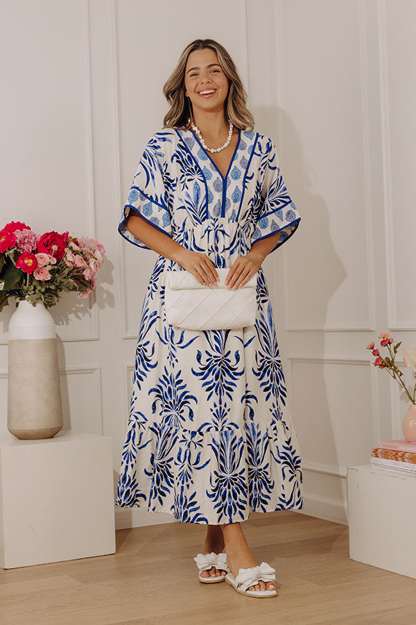 Mediterranean Bloom Midi Dress Image - 2
