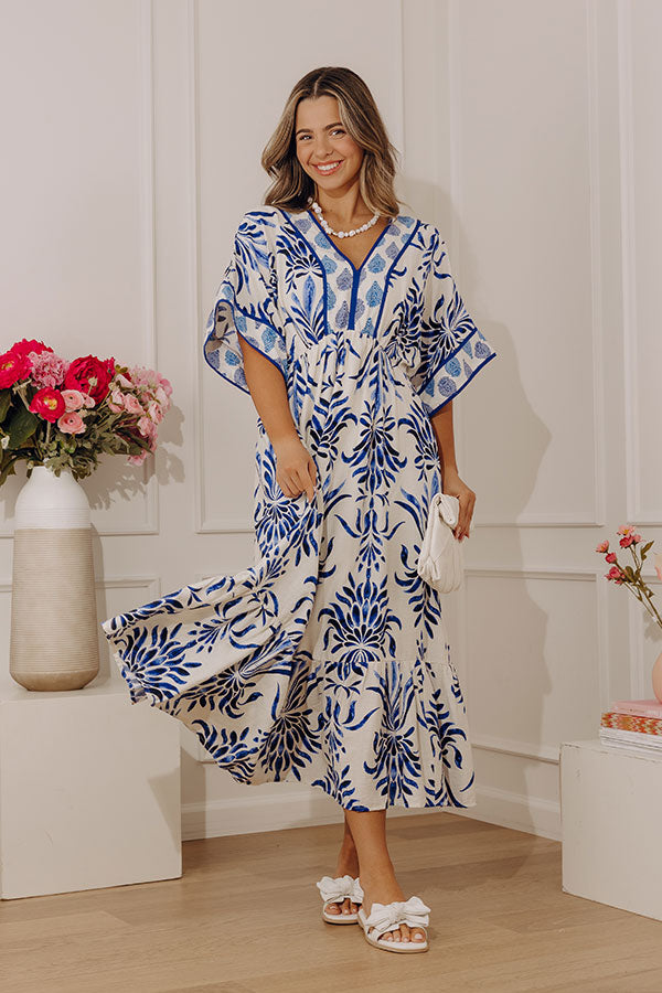 Mediterranean Bloom Midi Dress
