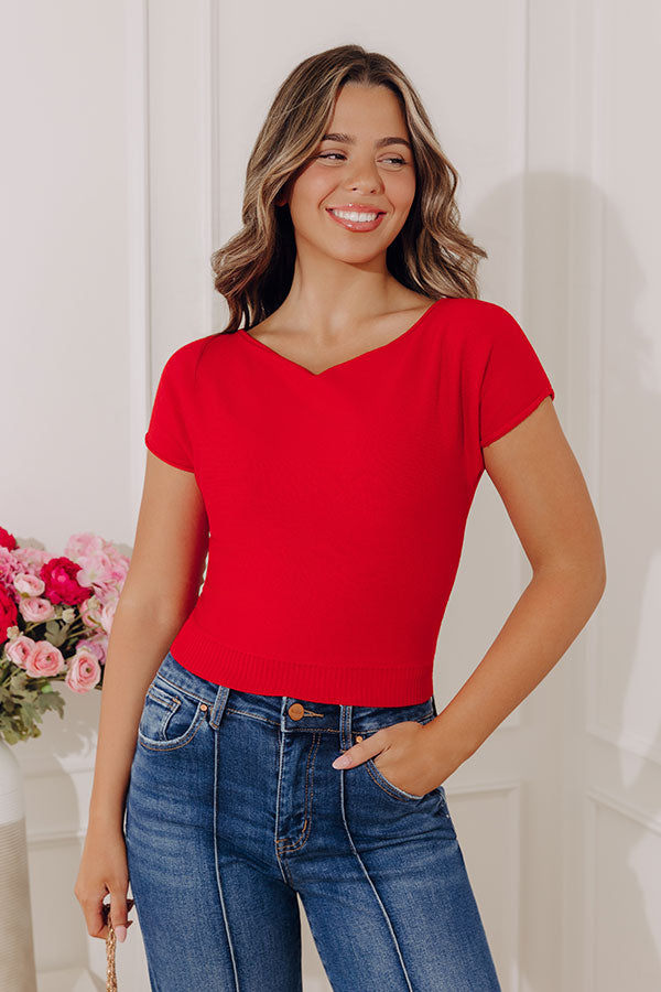 Bistro Brunch Knit Top in Red Image - 1