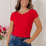 Bistro Brunch Knit Top in Red Image - 1
