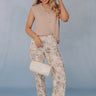 The Joy High Waist Floral Tummy Control Straight Leg Jean Image - 1