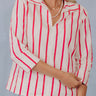 Country Club Moment Stripe Top in Raspberry Image - 1