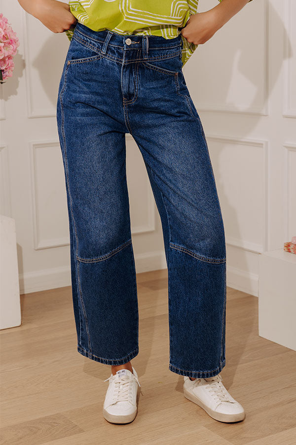 The Julia High Waist Tummy Control Crop Barrel Leg Jean