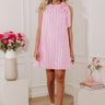 Coastal Club Stripe Mini Dress in Pink Image - 1