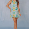 Coastal Mosaic Floral Mini Dress Image - 1