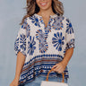 Italian Coastline Floral Dolman Top Image - 1