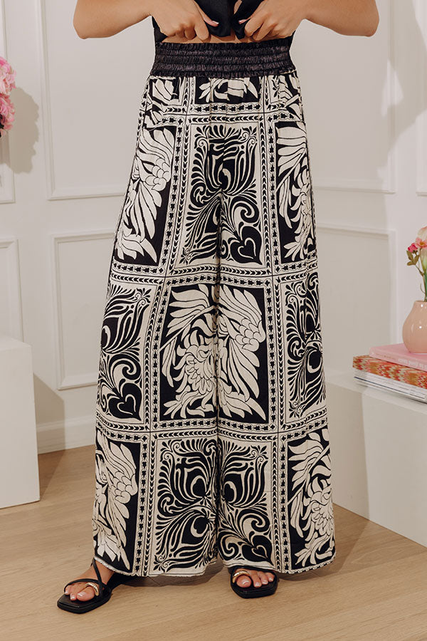 Penthouse Petals High Waist Floral Wide Leg Pants