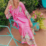 Capri Cabana Satin Maxi Dress in Pink Image - 1